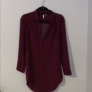 Sheer Burgundy Tunic